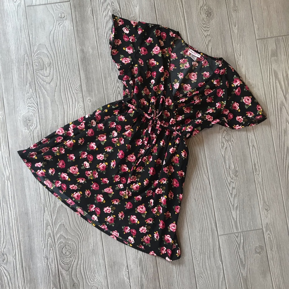 Maternity Blouse, Times Two, Black Floral - Large
